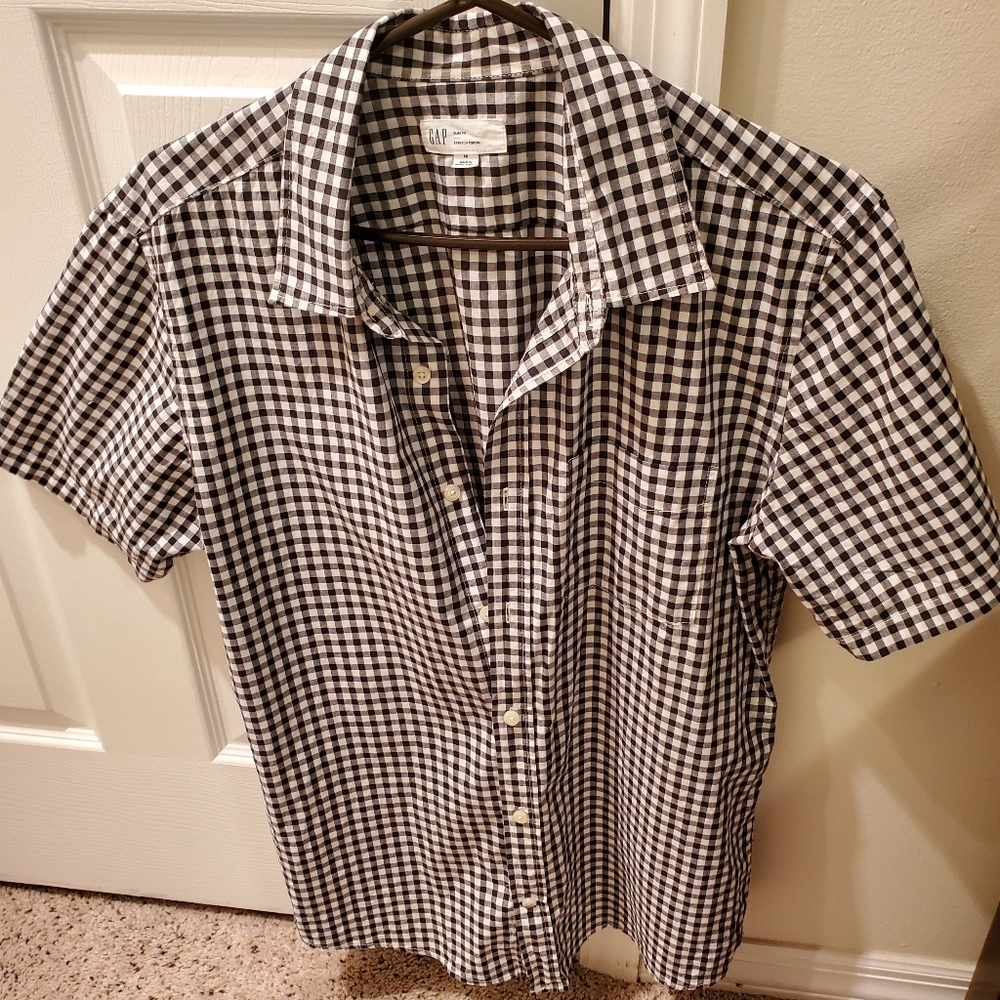 GAP Men's Gingham Button Down Shirt